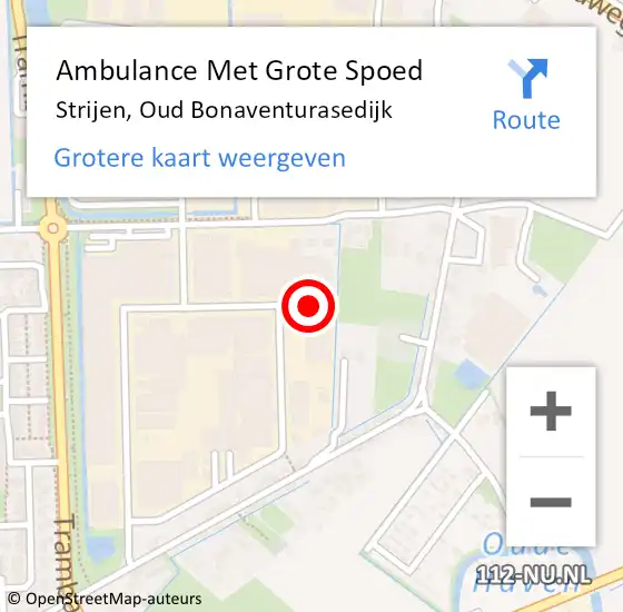 Locatie op kaart van de 112 melding: Ambulance Met Grote Spoed Naar Strijen, Oud Bonaventurasedijk op 6 december 2023 13:31