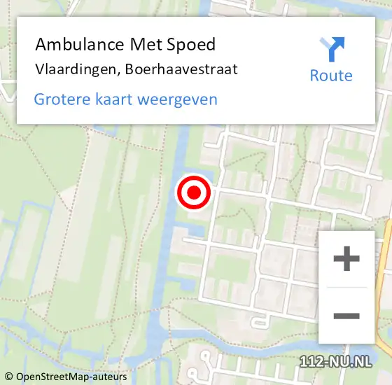 Locatie op kaart van de 112 melding: Ambulance Met Spoed Naar Vlaardingen, Boerhaavestraat op 6 december 2023 14:57