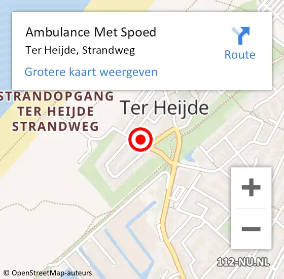 Locatie op kaart van de 112 melding: Ambulance Met Spoed Naar Ter Heijde, Strandweg op 6 december 2023 14:59