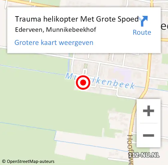 Locatie op kaart van de 112 melding: Trauma helikopter Met Grote Spoed Naar Ederveen, Munnikebeekhof op 6 december 2023 15:39