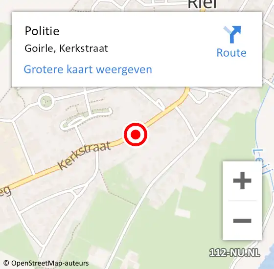 Locatie op kaart van de 112 melding: Politie Goirle, Kerkstraat op 6 december 2023 16:11