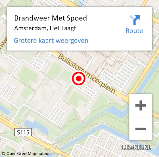 Locatie op kaart van de 112 melding: Brandweer Met Spoed Naar Amsterdam, Het Laagt op 6 december 2023 16:38
