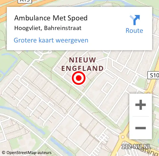 Locatie op kaart van de 112 melding: Ambulance Met Spoed Naar Hoogvliet, Bahreinstraat op 6 december 2023 18:00