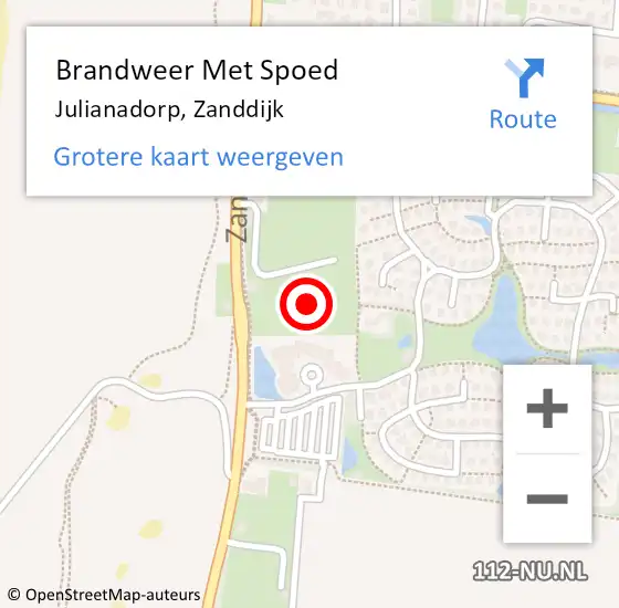 Locatie op kaart van de 112 melding: Brandweer Met Spoed Naar Julianadorp, Zanddijk op 6 december 2023 18:26