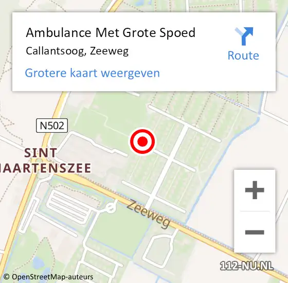 Locatie op kaart van de 112 melding: Ambulance Met Grote Spoed Naar Callantsoog, Zeeweg op 6 december 2023 20:28