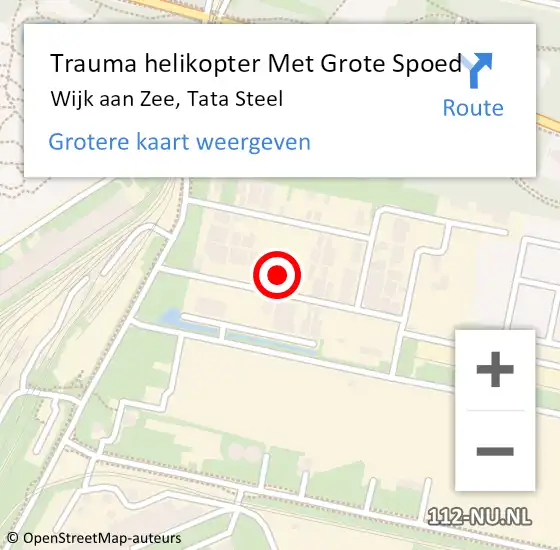Locatie op kaart van de 112 melding: Trauma helikopter Met Grote Spoed Naar Wijk aan Zee, Tata Steel op 7 december 2023 08:40