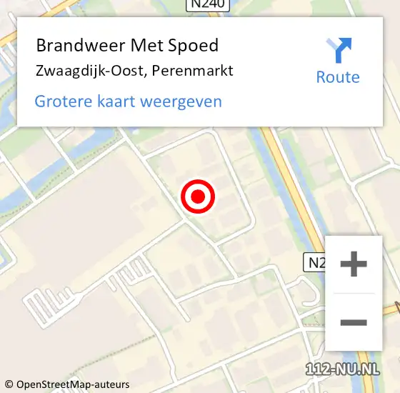 Locatie op kaart van de 112 melding: Brandweer Met Spoed Naar Zwaagdijk-Oost, Perenmarkt op 7 december 2023 09:04
