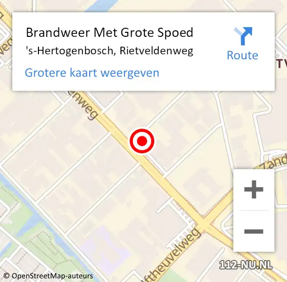 Locatie op kaart van de 112 melding: Brandweer Met Grote Spoed Naar 's-Hertogenbosch, Rietveldenweg op 7 december 2023 11:13
