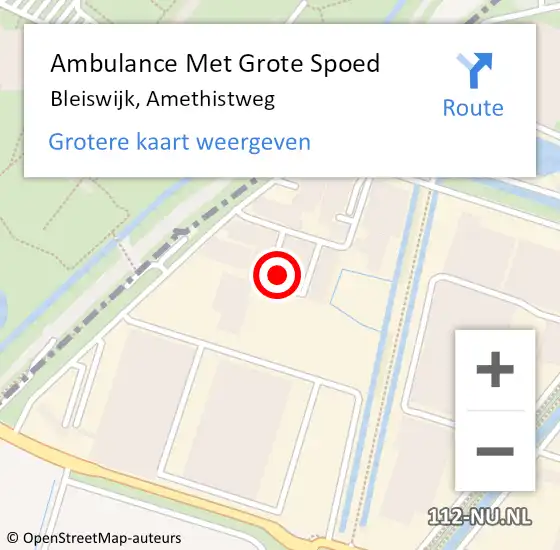 Locatie op kaart van de 112 melding: Ambulance Met Grote Spoed Naar Bleiswijk, Amethistweg op 7 december 2023 12:12