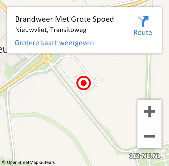 Locatie op kaart van de 112 melding: Brandweer Met Grote Spoed Naar Nieuwvliet, Transitoweg op 7 december 2023 12:39