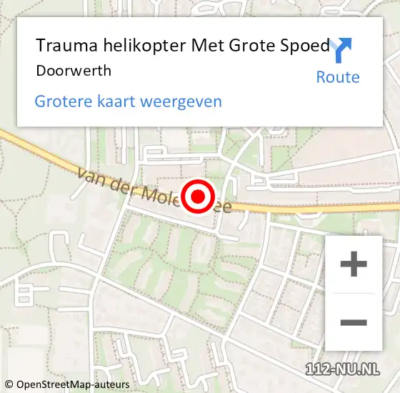 Locatie op kaart van de 112 melding: Trauma helikopter Met Grote Spoed Naar Doorwerth op 7 december 2023 13:01