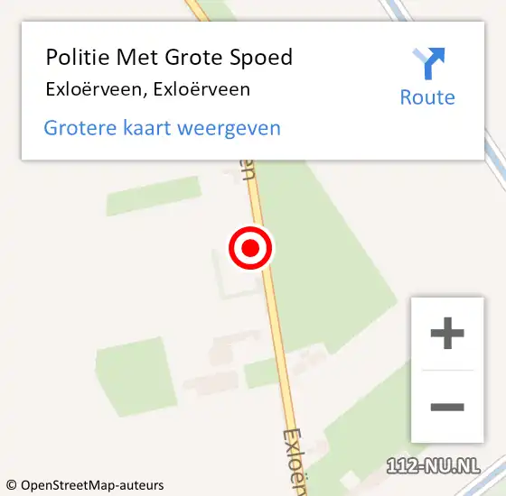 Locatie op kaart van de 112 melding: Politie Met Grote Spoed Naar Exloërveen, Exloërveen op 7 december 2023 15:45