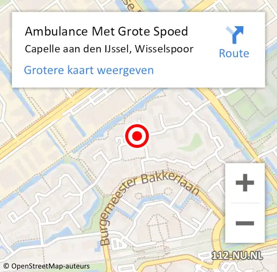 Locatie op kaart van de 112 melding: Ambulance Met Grote Spoed Naar Capelle aan den IJssel, Wisselspoor op 7 december 2023 17:22