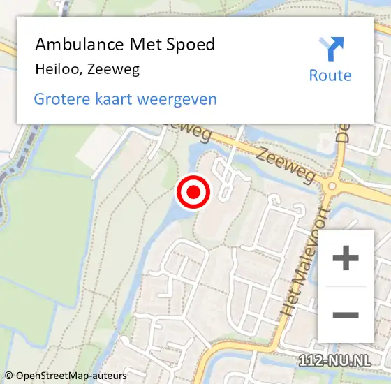 Locatie op kaart van de 112 melding: Ambulance Met Spoed Naar Heiloo, Zeeweg op 7 december 2023 18:27