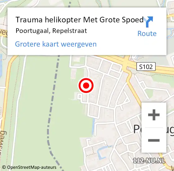 Locatie op kaart van de 112 melding: Trauma helikopter Met Grote Spoed Naar Poortugaal, Repelstraat op 7 december 2023 21:47