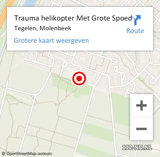 Locatie op kaart van de 112 melding: Trauma helikopter Met Grote Spoed Naar Tegelen, Molenbeek op 8 december 2023 00:29