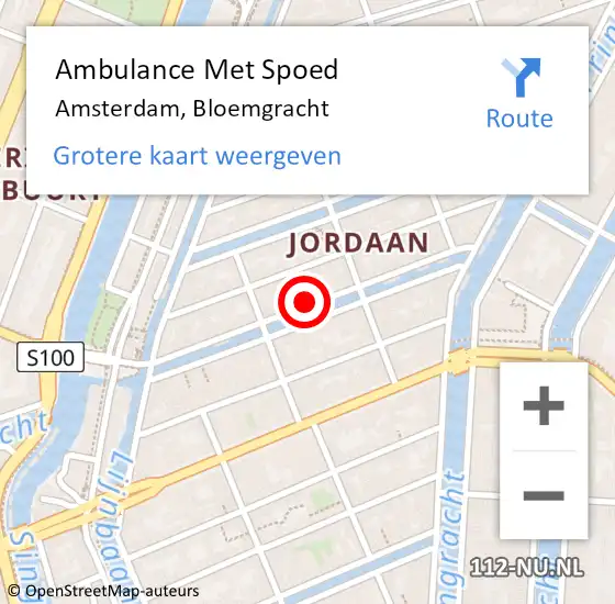 Locatie op kaart van de 112 melding: Ambulance Met Spoed Naar Amsterdam, Bloemgracht op 8 december 2023 00:44
