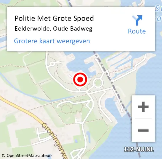 Locatie op kaart van de 112 melding: Politie Met Grote Spoed Naar Eelderwolde, Oude Badweg op 8 december 2023 07:31