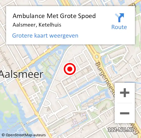 Locatie op kaart van de 112 melding: Ambulance Met Grote Spoed Naar Aalsmeer, Ketelhuis op 8 december 2023 08:08