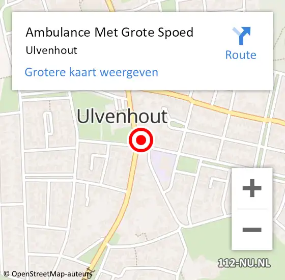 Locatie op kaart van de 112 melding: Ambulance Met Grote Spoed Naar Ulvenhout op 8 december 2023 08:46