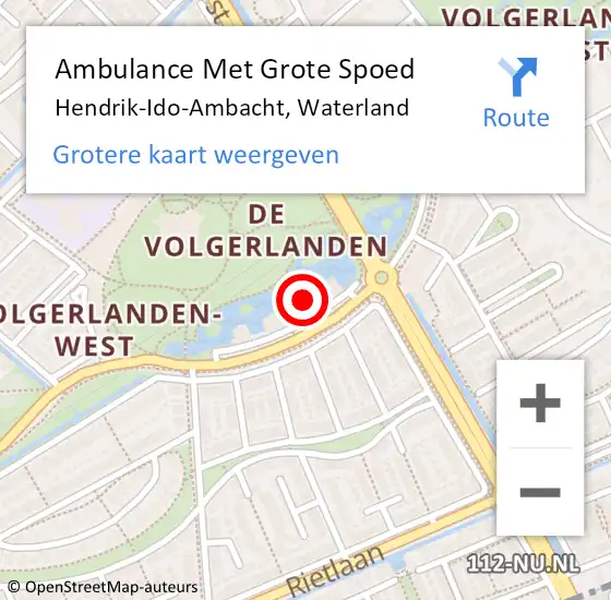 Locatie op kaart van de 112 melding: Ambulance Met Grote Spoed Naar Hendrik-Ido-Ambacht, Waterland op 8 december 2023 09:21