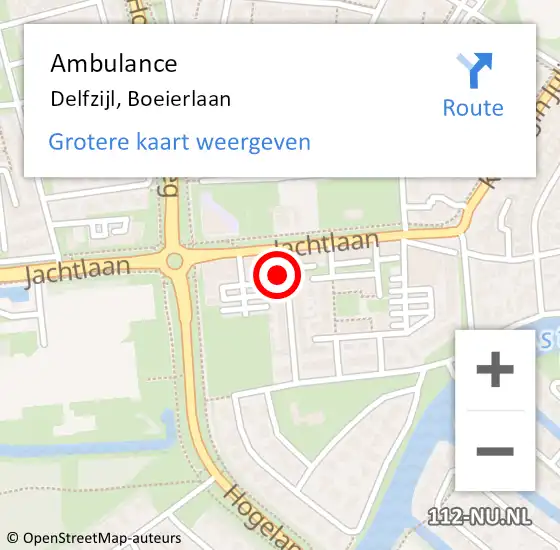 Locatie op kaart van de 112 melding: Ambulance Delfzijl, Boeierlaan op 8 december 2023 10:22
