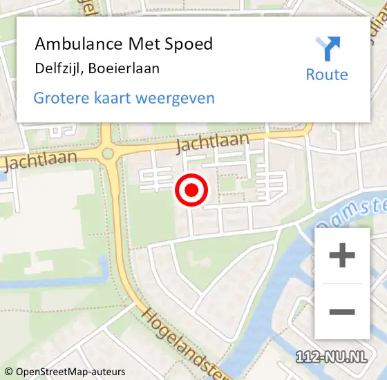 Locatie op kaart van de 112 melding: Ambulance Met Spoed Naar Delfzijl, Boeierlaan op 8 december 2023 10:23