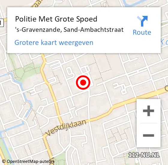 Locatie op kaart van de 112 melding: Politie Met Grote Spoed Naar 's-Gravenzande, Sand-Ambachtstraat op 8 december 2023 13:12