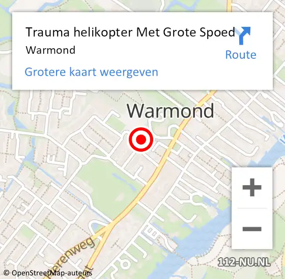 Locatie op kaart van de 112 melding: Trauma helikopter Met Grote Spoed Naar Warmond op 8 december 2023 22:40