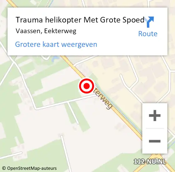 Locatie op kaart van de 112 melding: Trauma helikopter Met Grote Spoed Naar Vaassen, Eekterweg op 9 december 2023 02:10