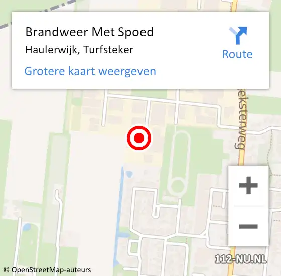 Locatie op kaart van de 112 melding: Brandweer Met Spoed Naar Haulerwijk, Turfsteker op 9 december 2023 03:46