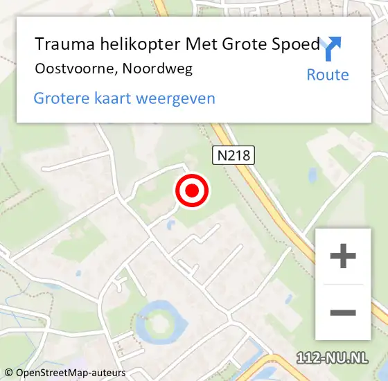 Locatie op kaart van de 112 melding: Trauma helikopter Met Grote Spoed Naar Oostvoorne, Noordweg op 9 december 2023 06:20