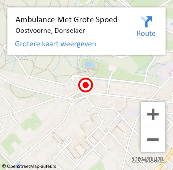 Locatie op kaart van de 112 melding: Ambulance Met Grote Spoed Naar Oostvoorne, Donselaer op 9 december 2023 10:12