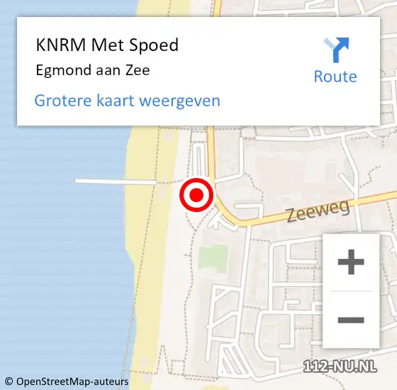 Locatie op kaart van de 112 melding: KNRM Met Spoed Naar Egmond aan Zee op 9 december 2023 11:41
