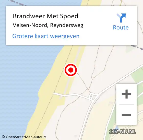 Locatie op kaart van de 112 melding: Brandweer Met Spoed Naar Velsen-Noord, Reyndersweg op 9 december 2023 13:20