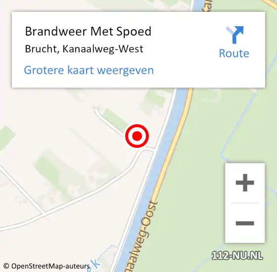 Locatie op kaart van de 112 melding: Brandweer Met Spoed Naar Brucht, Kanaalweg-West op 9 december 2023 15:39
