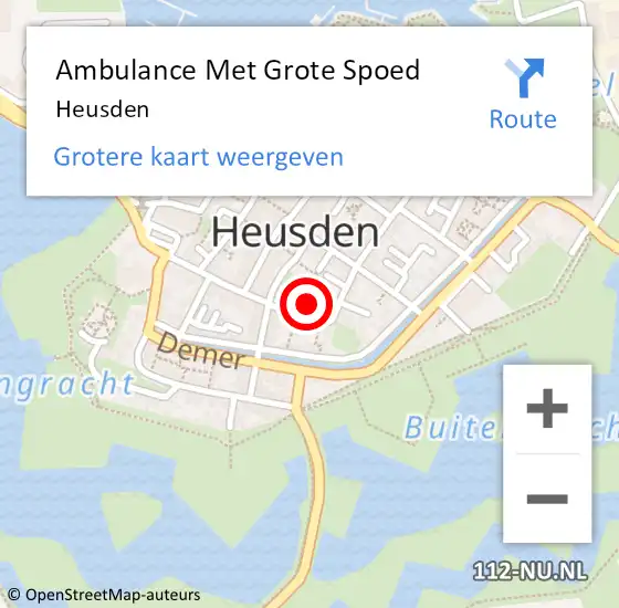 Locatie op kaart van de 112 melding: Ambulance Met Grote Spoed Naar Heusden op 9 december 2023 17:05