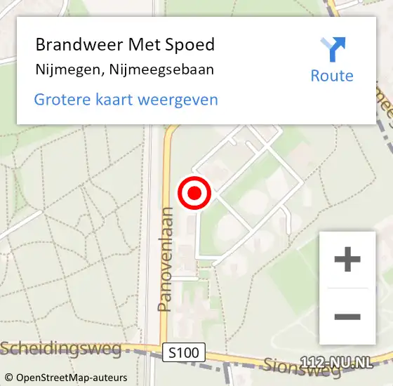 Locatie op kaart van de 112 melding: Brandweer Met Spoed Naar Nijmegen, Nijmeegsebaan op 9 december 2023 17:07
