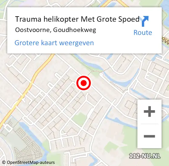 Locatie op kaart van de 112 melding: Trauma helikopter Met Grote Spoed Naar Oostvoorne, Goudhoekweg op 9 december 2023 17:14