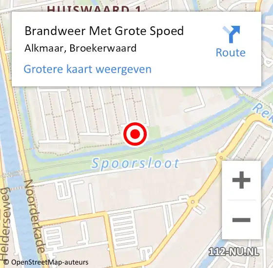 Locatie op kaart van de 112 melding: Brandweer Met Grote Spoed Naar Alkmaar, Broekerwaard op 9 december 2023 17:45
