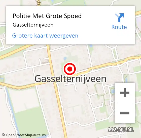 Locatie op kaart van de 112 melding: Politie Met Grote Spoed Naar Gasselternijveen op 9 december 2023 18:15