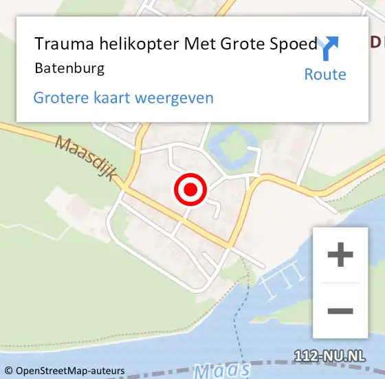 Locatie op kaart van de 112 melding: Trauma helikopter Met Grote Spoed Naar Batenburg op 9 december 2023 19:47