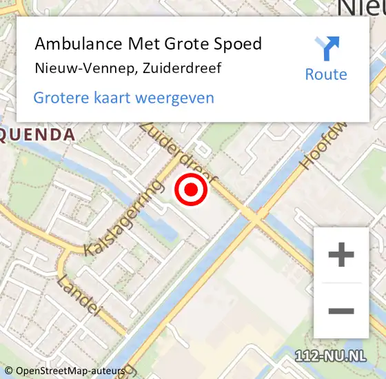 Locatie op kaart van de 112 melding: Ambulance Met Grote Spoed Naar Nieuw-Vennep, Zuiderdreef op 9 december 2023 20:18