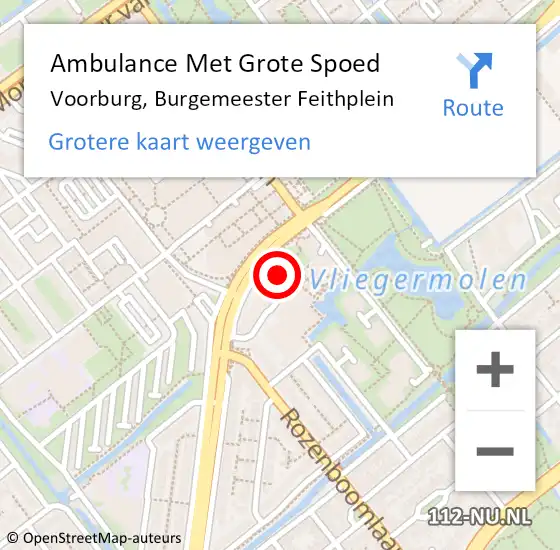 Locatie op kaart van de 112 melding: Ambulance Met Grote Spoed Naar Voorburg, Burgemeester Feithplein op 9 december 2023 20:25