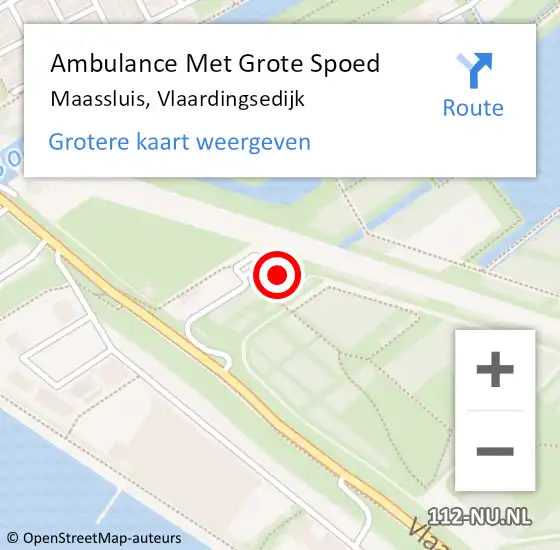 Locatie op kaart van de 112 melding: Ambulance Met Grote Spoed Naar Maassluis, Vlaardingsedijk op 9 december 2023 21:04