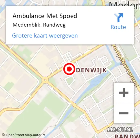Locatie op kaart van de 112 melding: Ambulance Met Spoed Naar Medemblik, Randweg op 9 december 2023 22:58