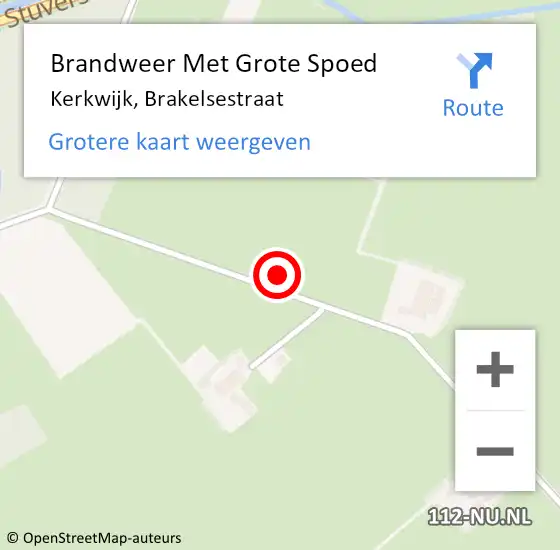 Locatie op kaart van de 112 melding: Brandweer Met Grote Spoed Naar Kerkwijk, Brakelsestraat op 10 december 2023 02:24