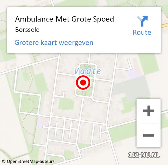 Locatie op kaart van de 112 melding: Ambulance Met Grote Spoed Naar Borssele op 10 december 2023 06:53