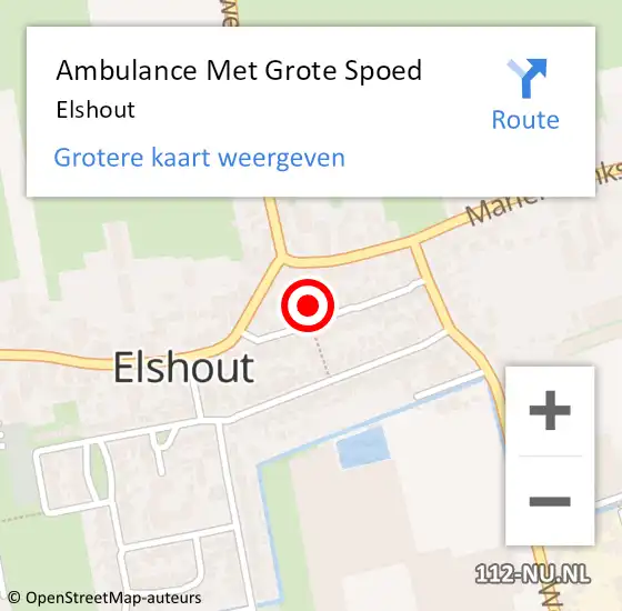 Locatie op kaart van de 112 melding: Ambulance Met Grote Spoed Naar Elshout op 10 december 2023 08:51