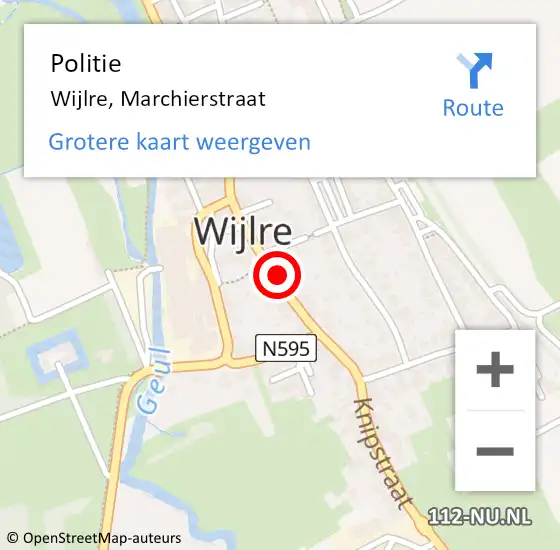 Locatie op kaart van de 112 melding: Politie Wijlre, Marchierstraat op 10 december 2023 11:49